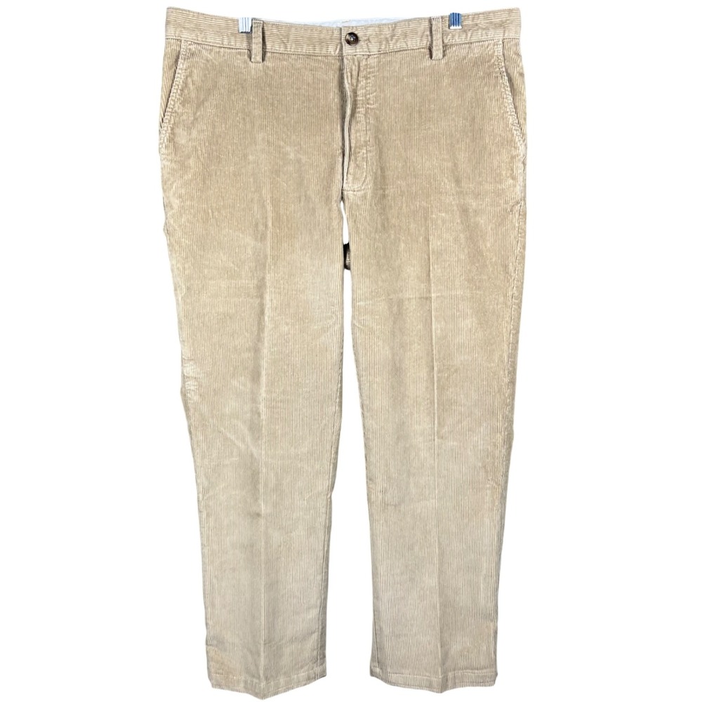 L.L.Bean Corduroy Pants Mens 38x30 Tan Classic Fit Stretch Trousers 502835